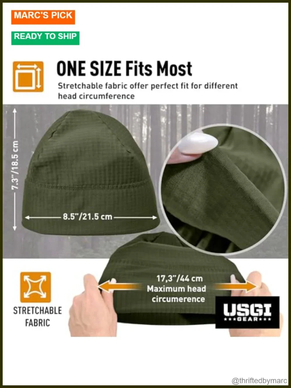 Polartec Grid Fleece Watch Cap Beanie – Lightweight Breathable Cold Weather Hat